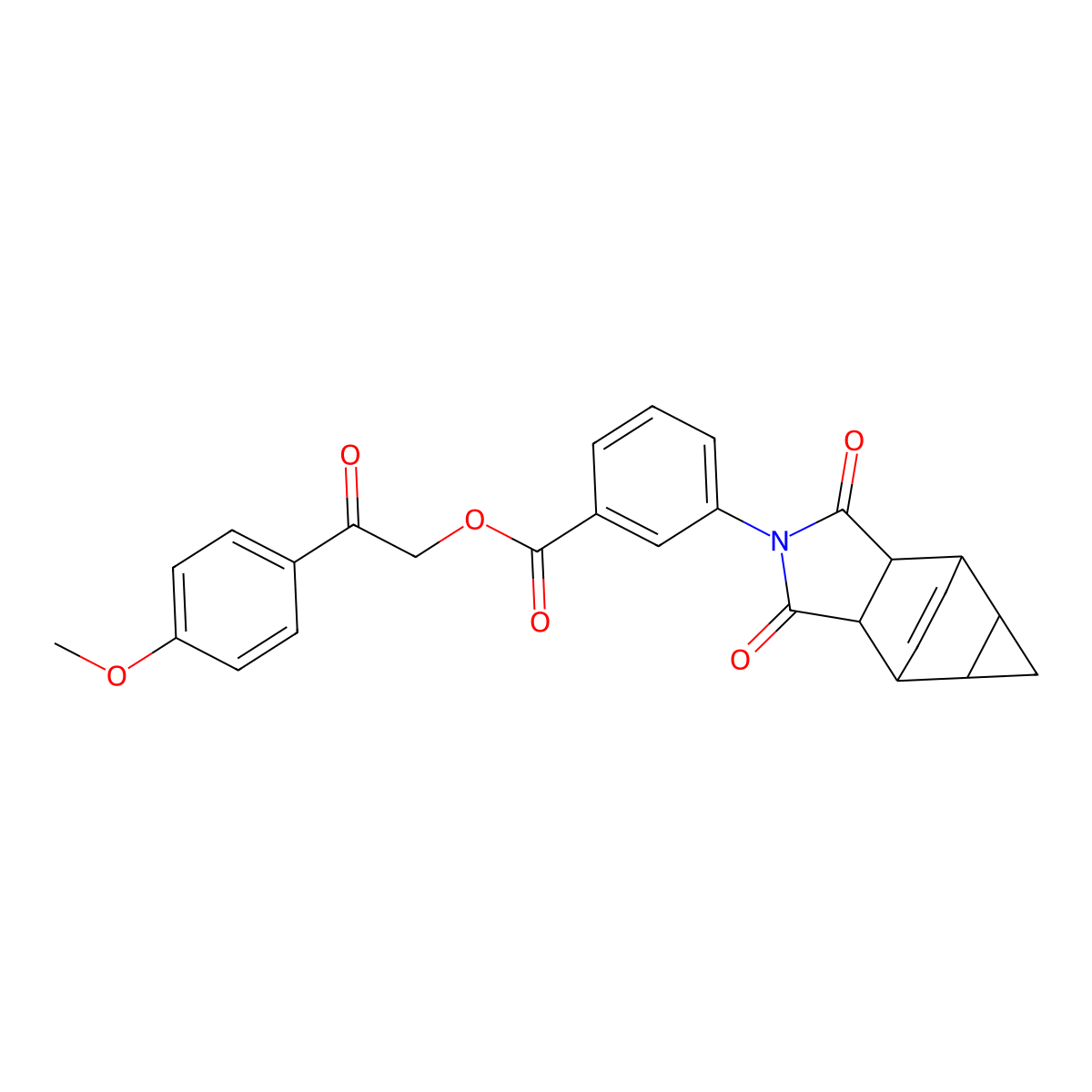 2-(4-methoxyphenyl)-2-oxoethyl 3-(1,3-dioxooctahydro-4,6-ethenocyclopropa[f]isoindol-2(1H)-yl)benzoate molecular structure, CAS 473804-19-2