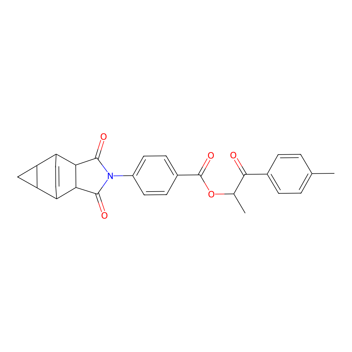 1-(4-methylphenyl)-1-oxopropan-2-yl 4-(1,3-dioxooctahydro-4,6-ethenocyclopropa[f]isoindol-2(1H)-yl)benzoate molecular structure, CAS 473804-30-7