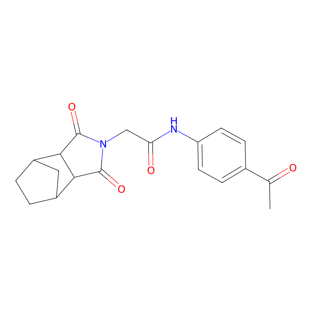 N-(4-acetylphenyl)-2-(1,3-dioxooctahydro-2H-4,7-methanoisoindol-2-yl)acetamide molecular structure, CAS 473804-40-9
