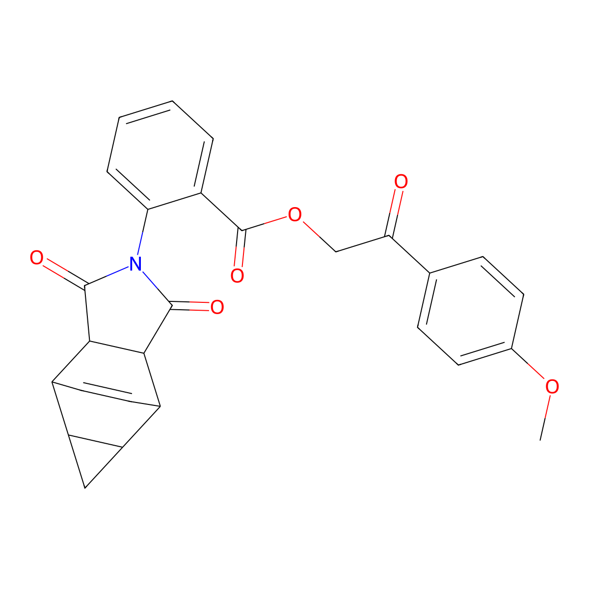 2-(4-methoxyphenyl)-2-oxoethyl 2-(1,3-dioxooctahydro-4,6-ethenocyclopropa[f]isoindol-2(1H)-yl)benzoate molecular structure, CAS 473804-43-2