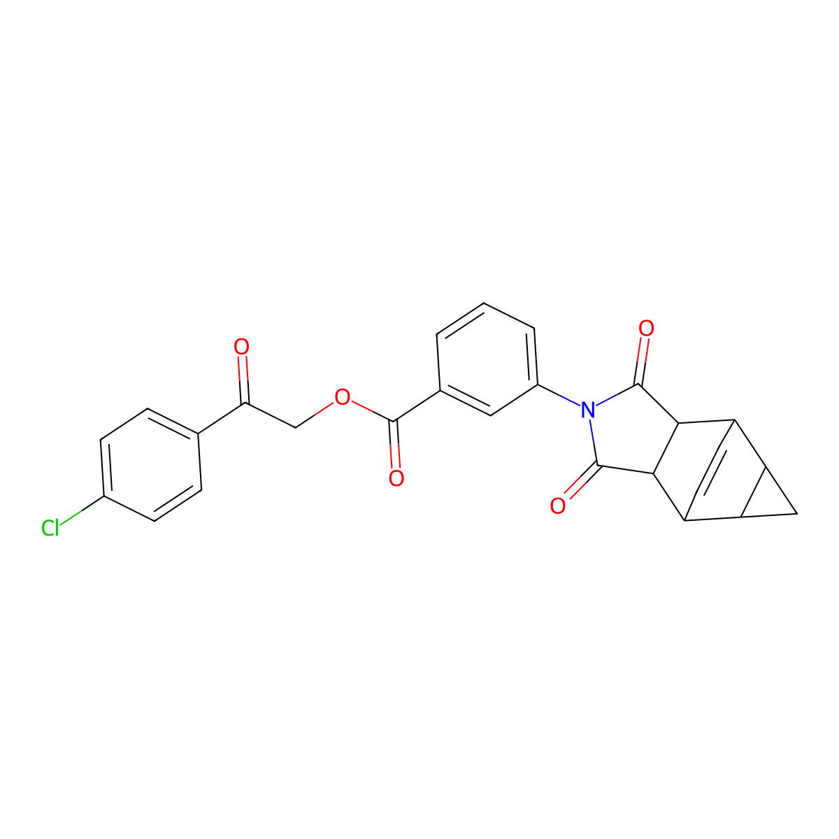 2-(4-chlorophenyl)-2-oxoethyl 3-(1,3-dioxooctahydro-4,6-ethenocyclopropa[f]isoindol-2(1H)-yl)benzoate molecular structure, CAS 473804-71-6