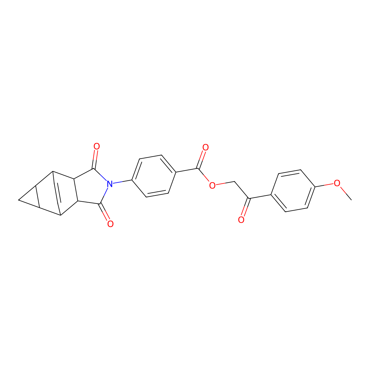 2-(4-methoxyphenyl)-2-oxoethyl 4-(1,3-dioxooctahydro-4,6-ethenocyclopropa[f]isoindol-2(1H)-yl)benzoate molecular structure, CAS 473804-72-7