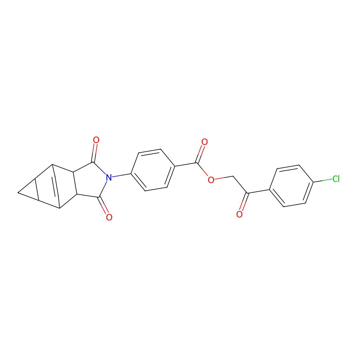 2-(4-chlorophenyl)-2-oxoethyl 4-(1,3-dioxooctahydro-4,6-ethenocyclopropa[f]isoindol-2(1H)-yl)benzoate molecular structure, CAS 473804-78-3