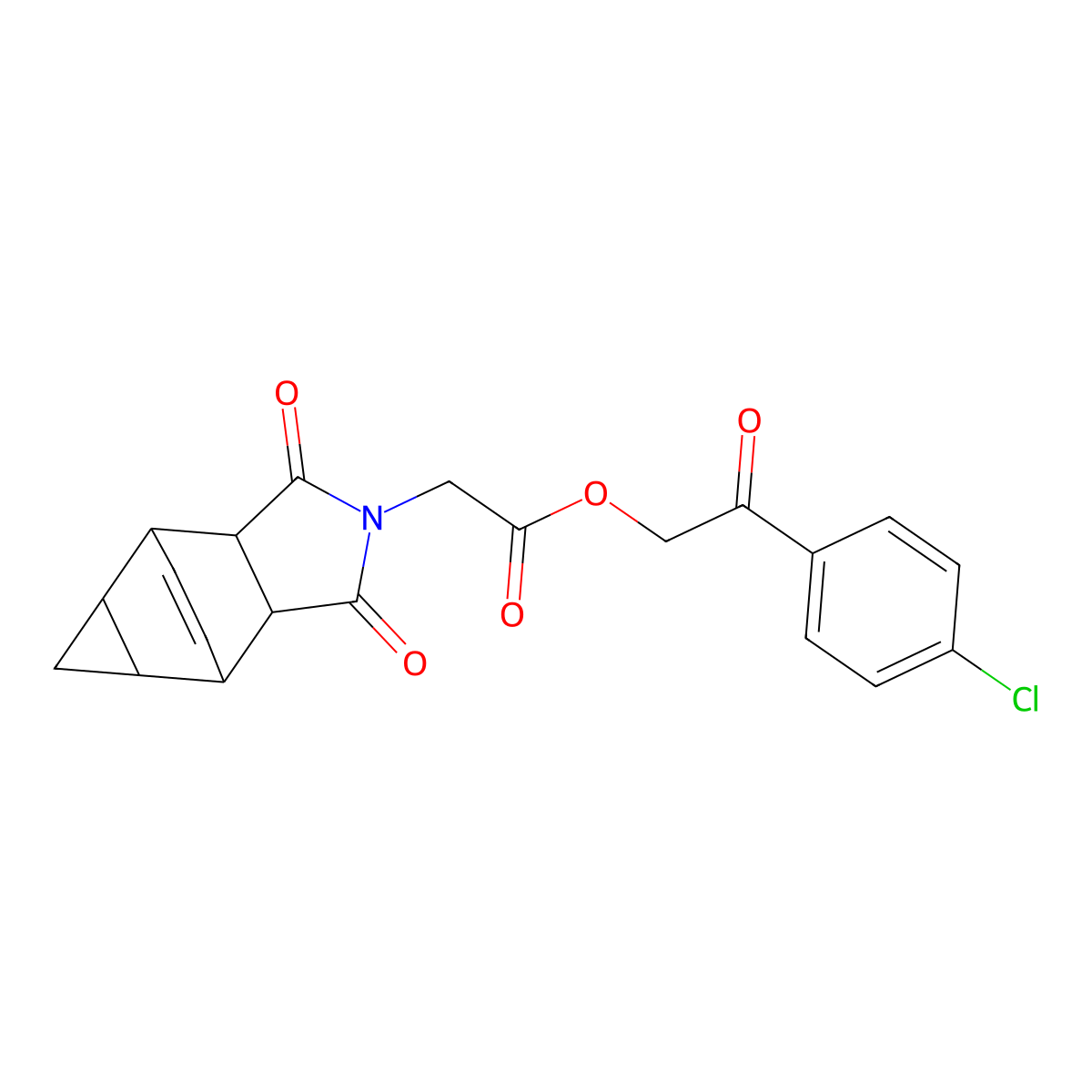 2-(4-chlorophenyl)-2-oxoethyl (1,3-dioxooctahydro-4,6-ethenocyclopropa[f]isoindol-2(1H)-yl)acetate molecular structure, CAS 473804-81-8