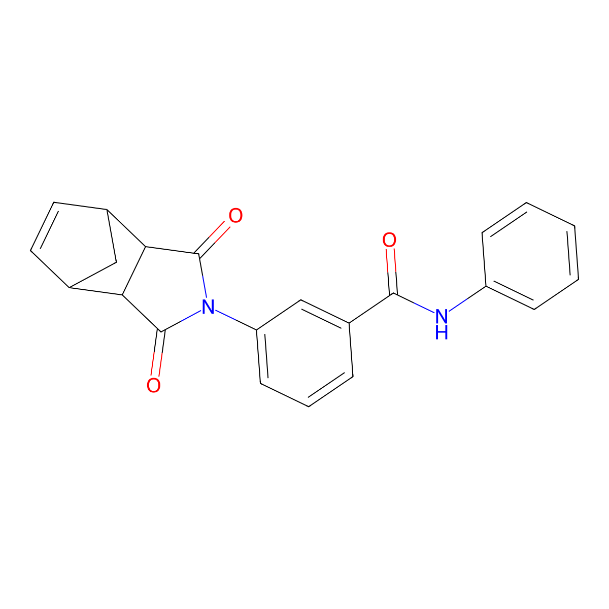 3-(1,3-dioxo-1,3,3a,4,7,7a-hexahydro-2H-4,7-methanoisoindol-2-yl)-N-phenylbenzamide molecular structure, CAS 473804-85-2