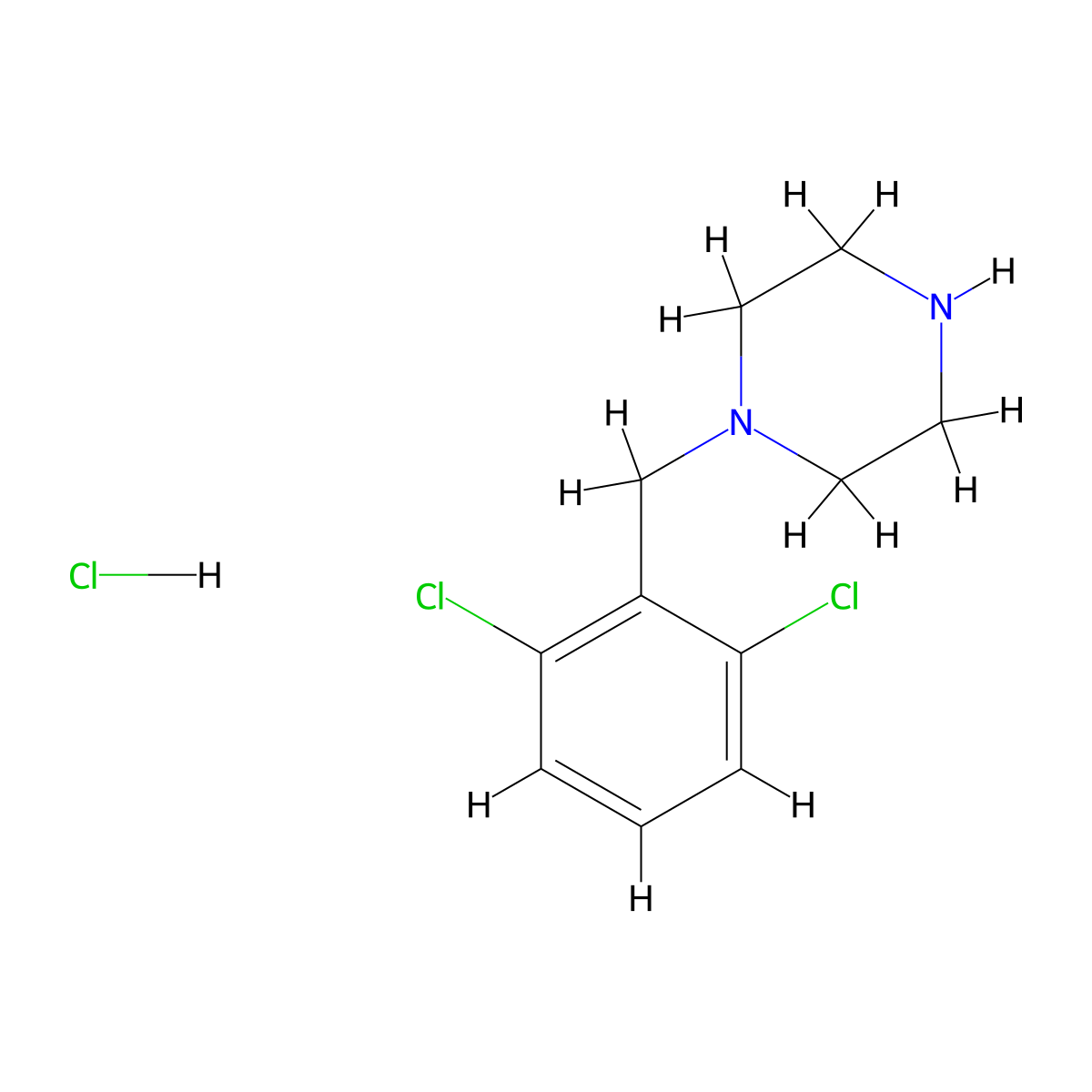 1-(2,6-Dichlorobenzyl)piperazine hydrochloride molecular structure, CAS 473804-90-9