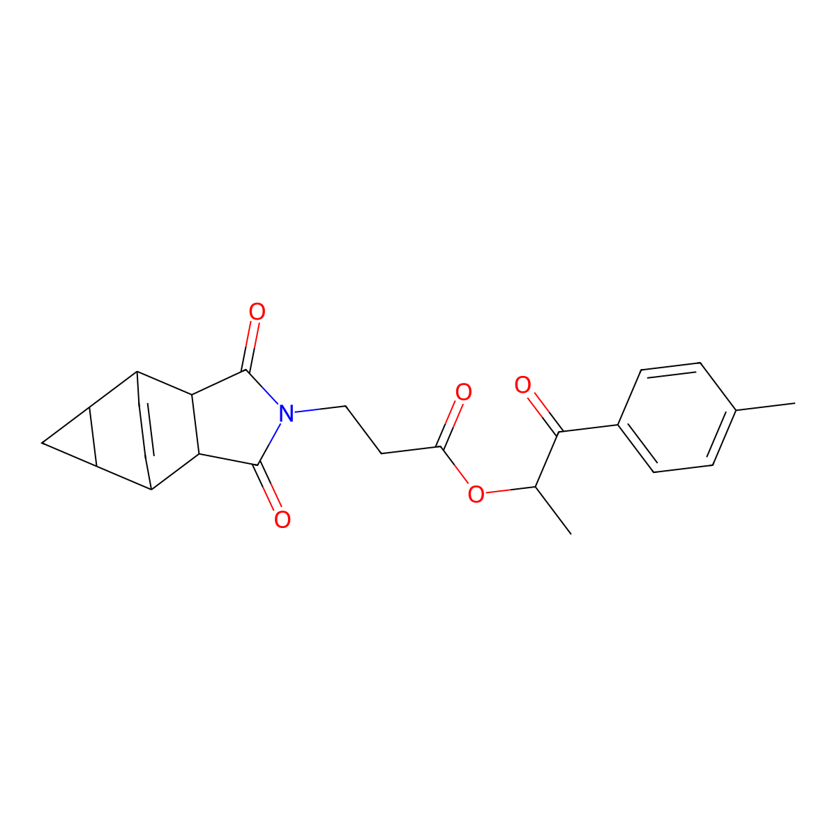 1-(4-methylphenyl)-1-oxopropan-2-yl 3-(1,3-dioxooctahydro-4,6-ethenocyclopropa[f]isoindol-2(1H)-yl)propanoate molecular structure, CAS 473805-14-0