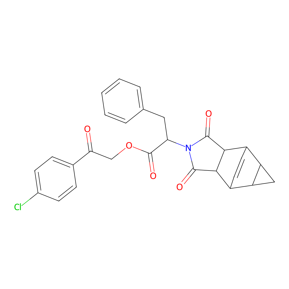 2-(4-chlorophenyl)-2-oxoethyl 2-(1,3-dioxooctahydro-4,6-ethenocyclopropa[f]isoindol-2(1H)-yl)-3-phenylpropanoate molecular structure, CAS 473805-36-6