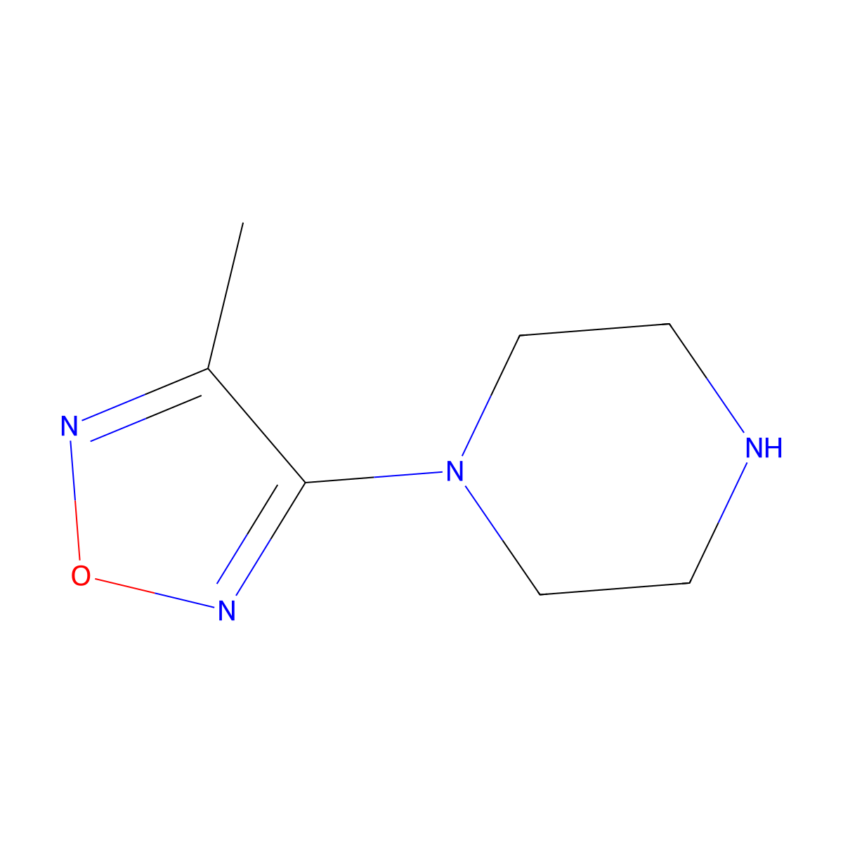 3-Methyl-4-(piperazin-1-yl)furazan molecular structure, CAS 473811-72-2