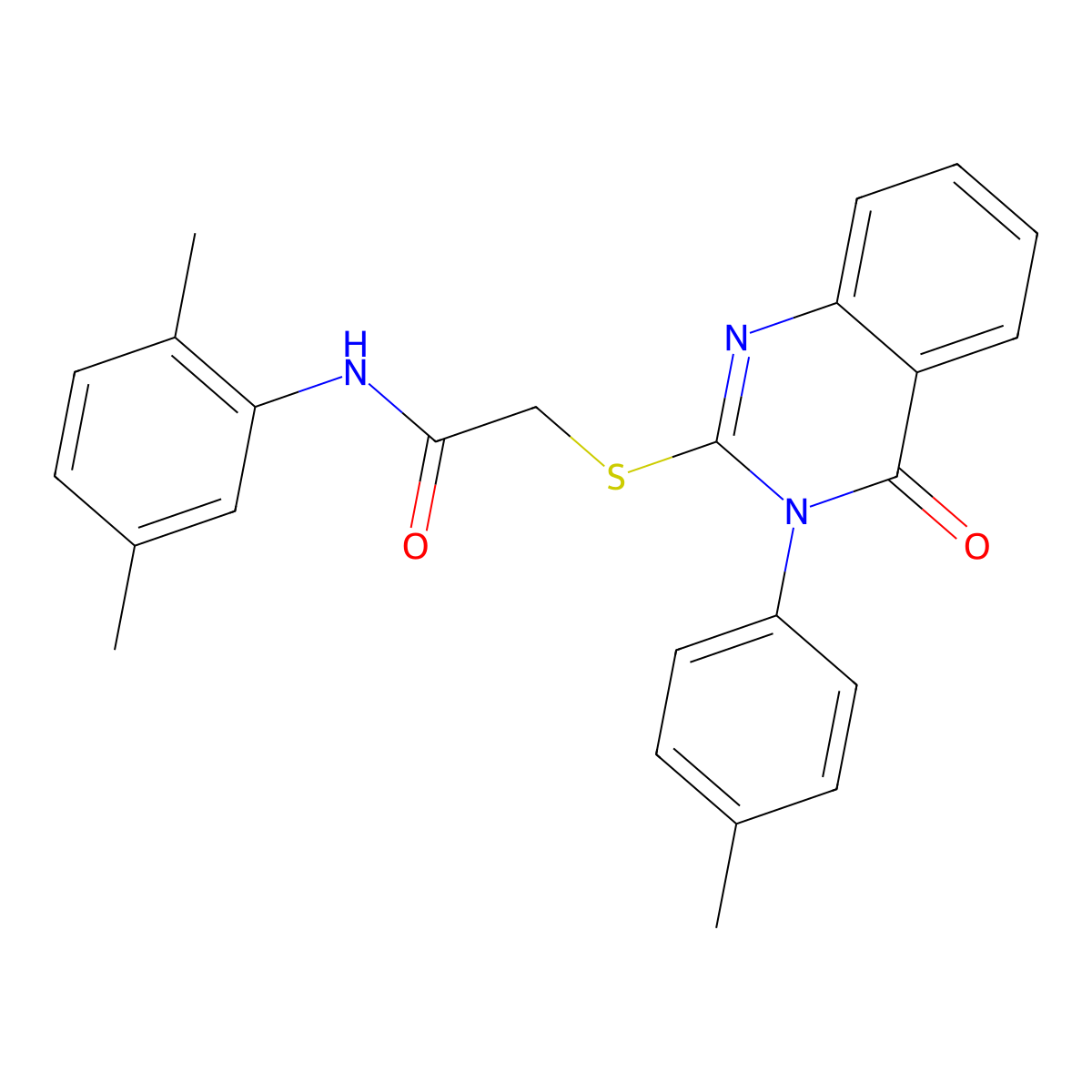 N-(2,5-dimethylphenyl)-2-{[3-(4-methylphenyl)-4-oxo-3,4-dihydroquinazolin-2-yl]sulfanyl}acetamide molecular structure, CAS 473813-63-7