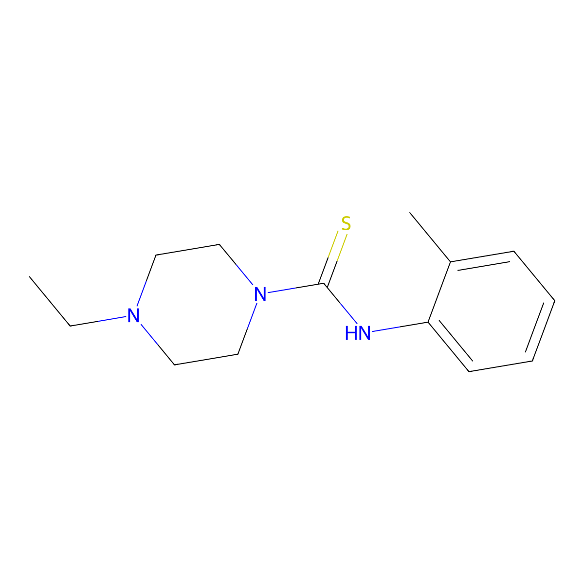 4-ethyl-N-(2-methylphenyl)piperazine-1-carbothioamide molecular structure, CAS 473821-23-7