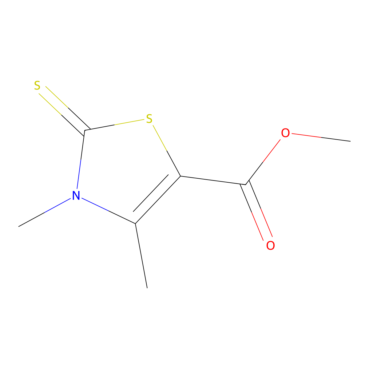 Methyl 3,4-dimethyl-2-thioxo-2,3-dihydro-1,3-thiazole-5-carboxylate molecular structure, CAS 473827-75-7