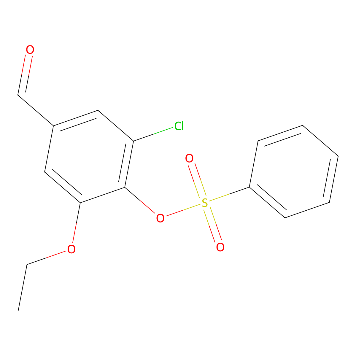 2-Chloro-6-ethoxy-4-formylphenyl benzenesulfonate molecular structure, CAS 473828-25-0