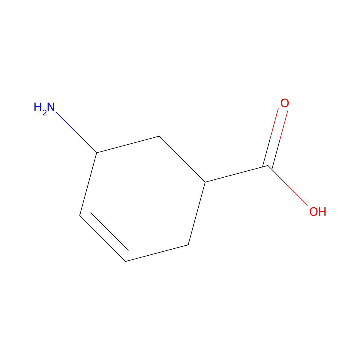 rac-(1R,5S)-5-aminocyclohex-3-ene-1-carboxylic acid molecular structure, CAS 473835-77-7