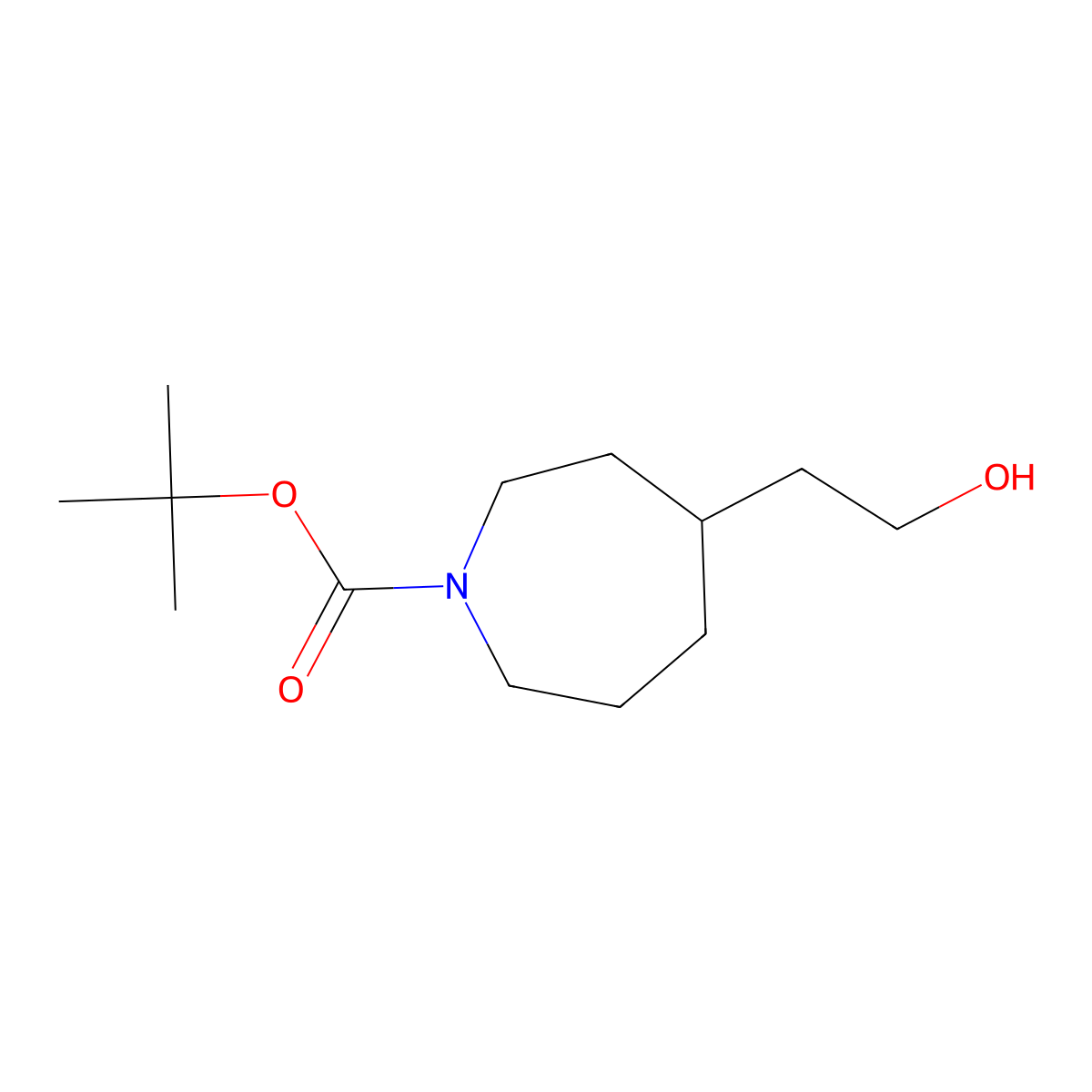 Tert-butyl 4-(2-hydroxyethyl)azepane-1-carboxylate molecular structure, CAS 473836-98-5