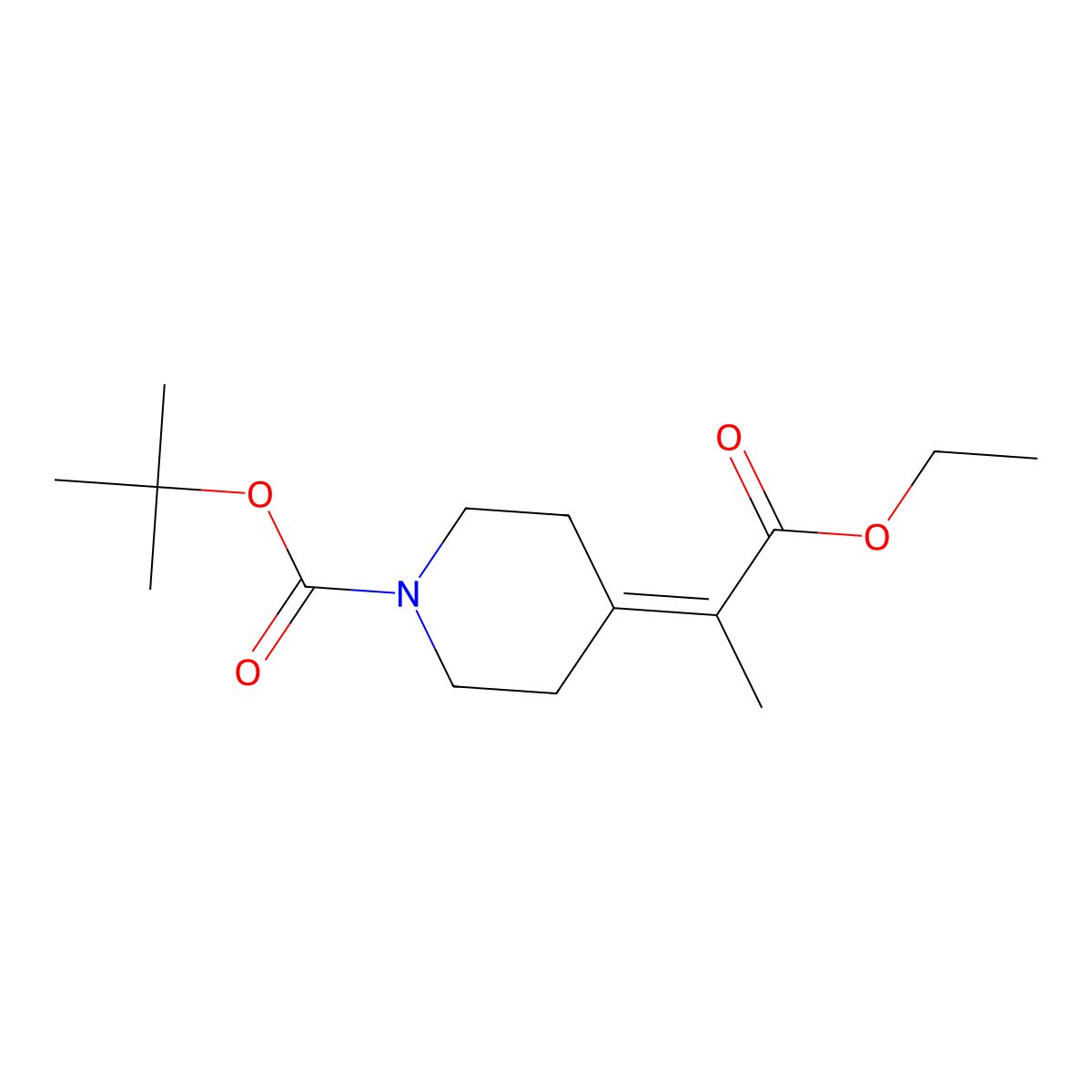 Tert-butyl 4-(1-ethoxy-1-oxopropan-2-ylidene)piperidine-1-carboxylate molecular structure, CAS 473837-03-5