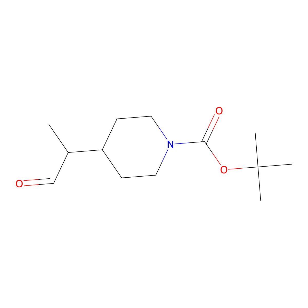 1,1-Dimethylethyl 4-(1-methyl-2-oxoethyl)-1-piperidinecarboxylate molecular structure, CAS 473837-04-6