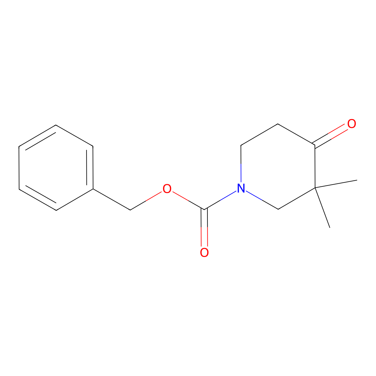 Benzyl 3,3-dimethyl-4-oxopiperidine-1-carboxylate molecular structure, CAS 473838-66-3