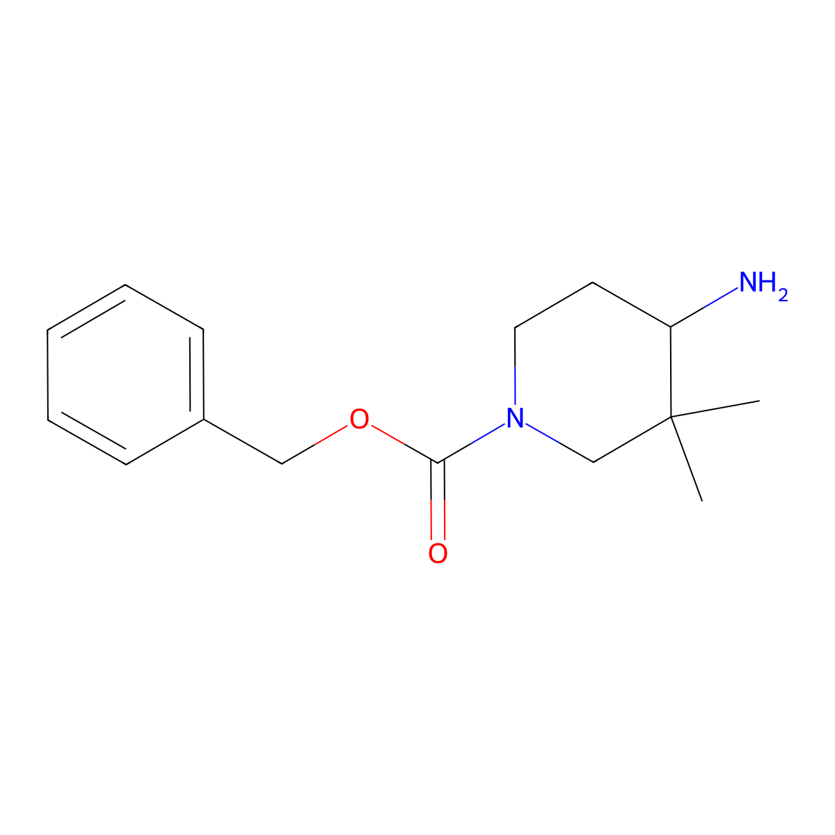 (S)-4-Amino-1-Cbz-3,3-dimethylpiperidine molecular structure, CAS 473838-68-5