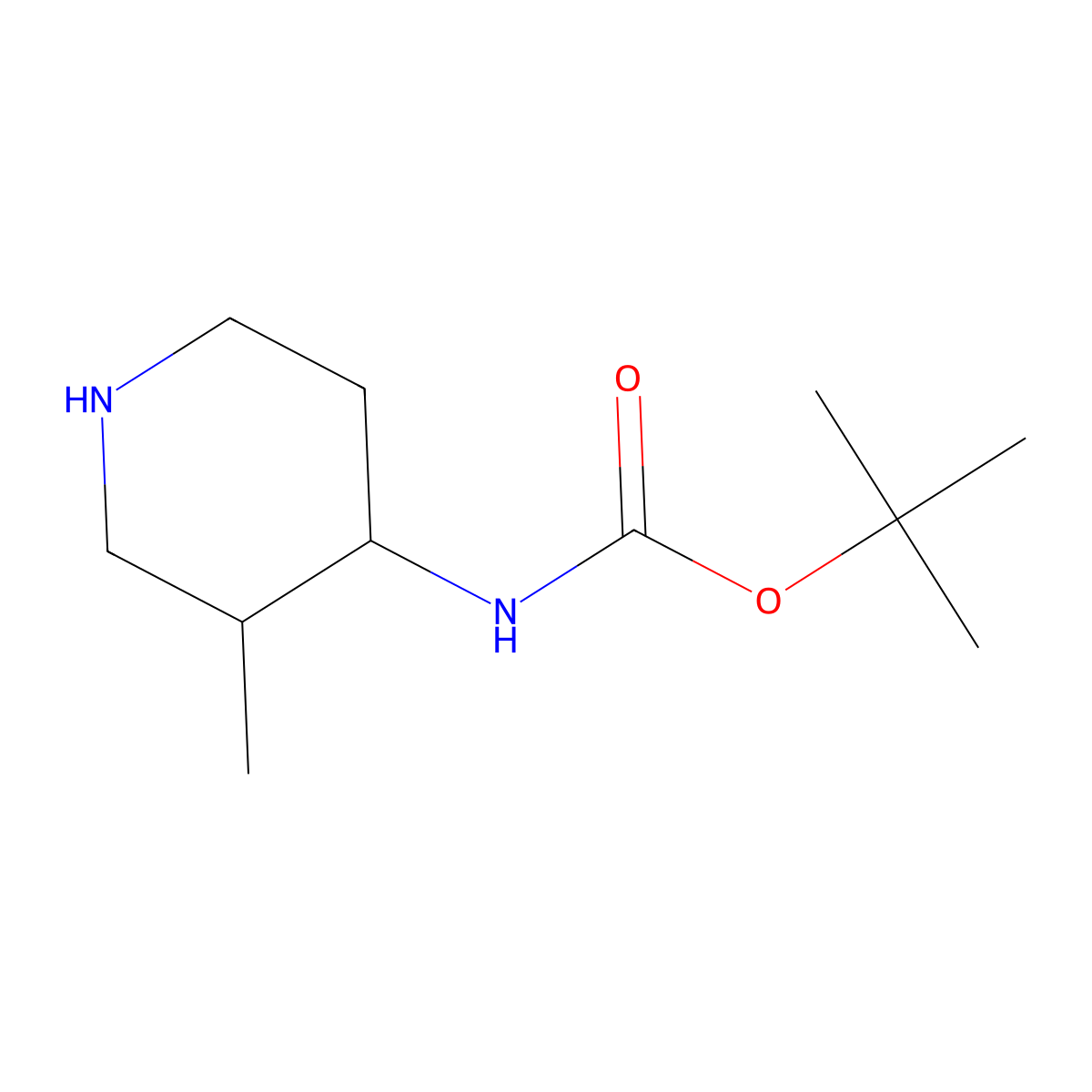 cis-4-(Boc-amino)-3-methyl-piperidine molecular structure, CAS 473839-06-4