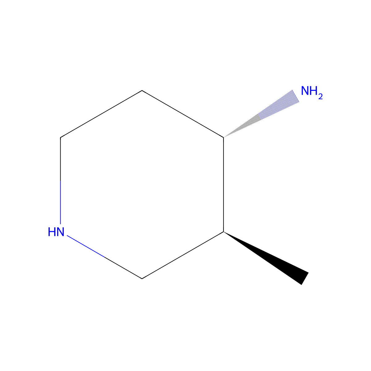 (3S,4S)-3-methylpiperidin-4-amine molecular structure, CAS 473839-09-7