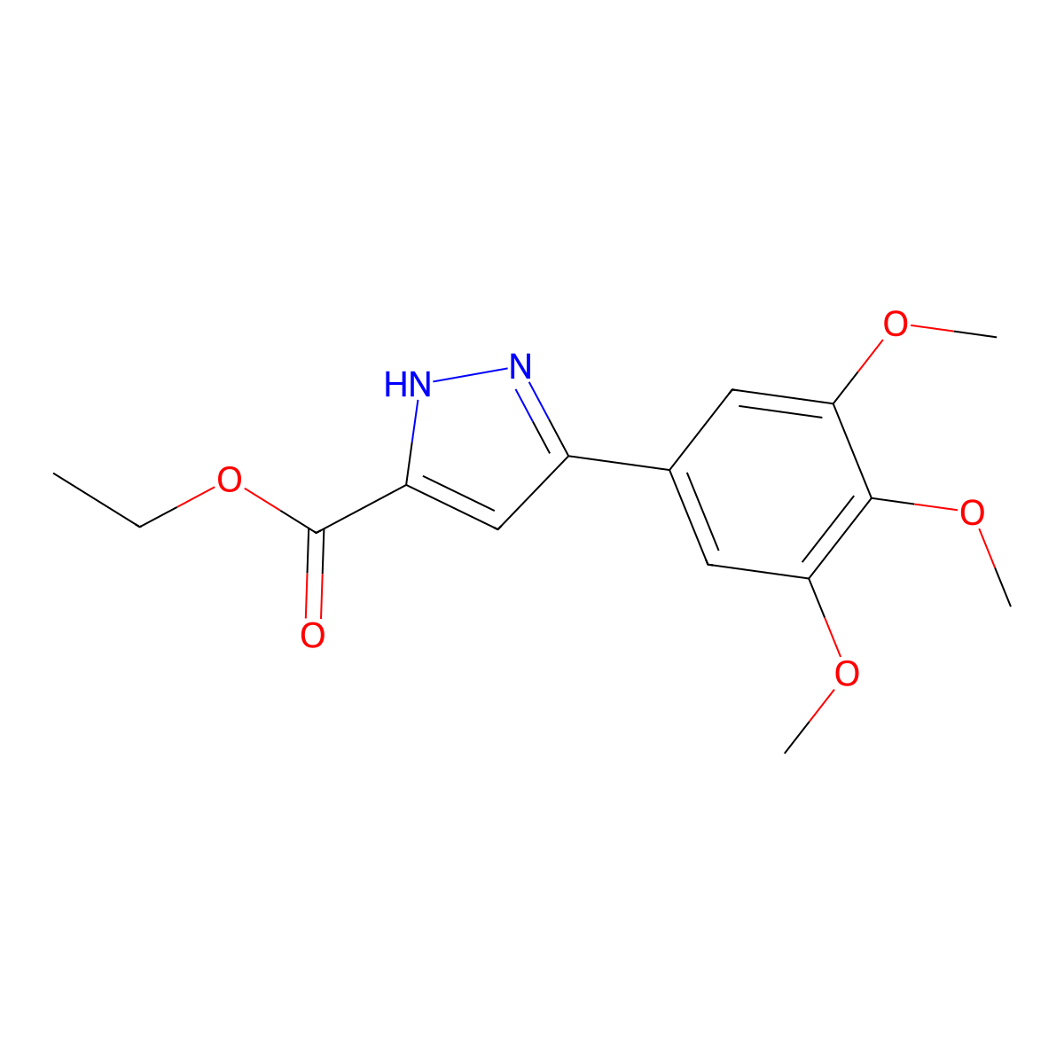 Ethyl 5-(3,4,5-trimethoxyphenyl)-1H-pyrazole-3-carboxylate molecular structure, CAS 473844-47-2