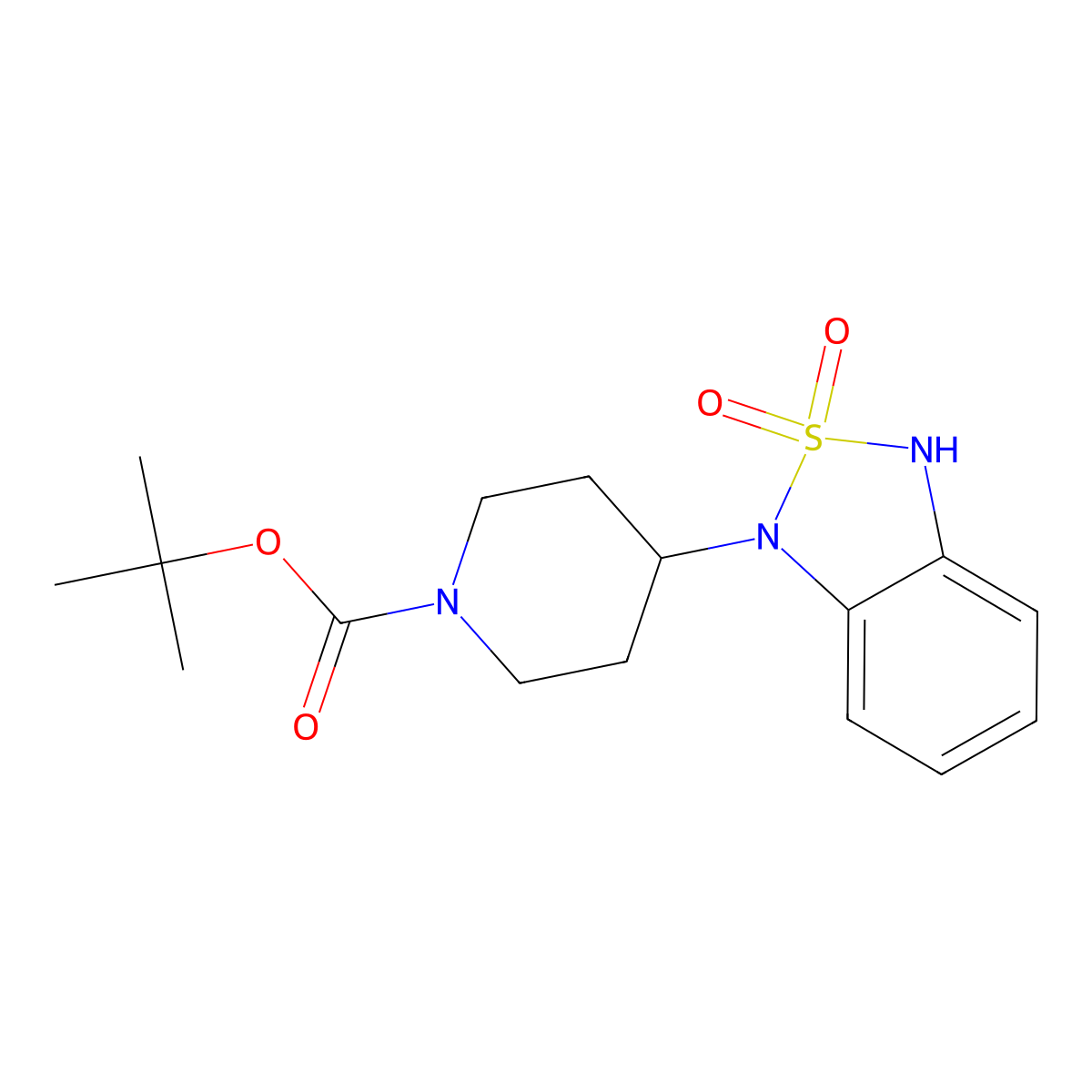 Tert-butyl 4-(2,2-dioxo-1,3-dihydro-2lambda6,1,3-benzothiadiazol-1-yl)piperidine-1-carboxylate molecular structure, CAS 473871-19-1