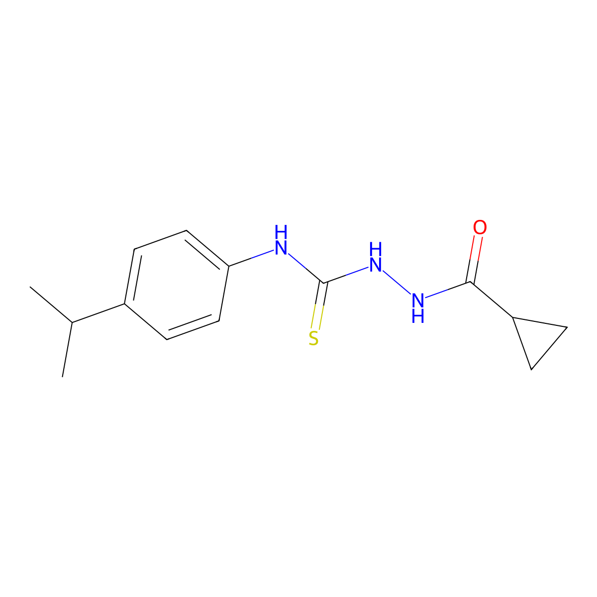 1-(Cyclopropanecarbonylamino)-3-(4-propan-2-ylphenyl)thiourea molecular structure, CAS 473904-44-8