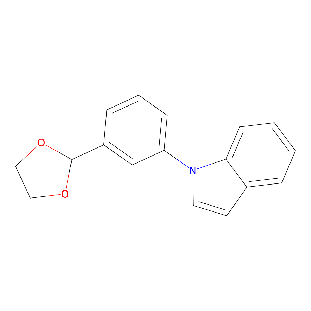 1-[3-(1,3-dioxolan-2-yl)phenyl]-1H-indole molecular structure, CAS 473918-49-9
