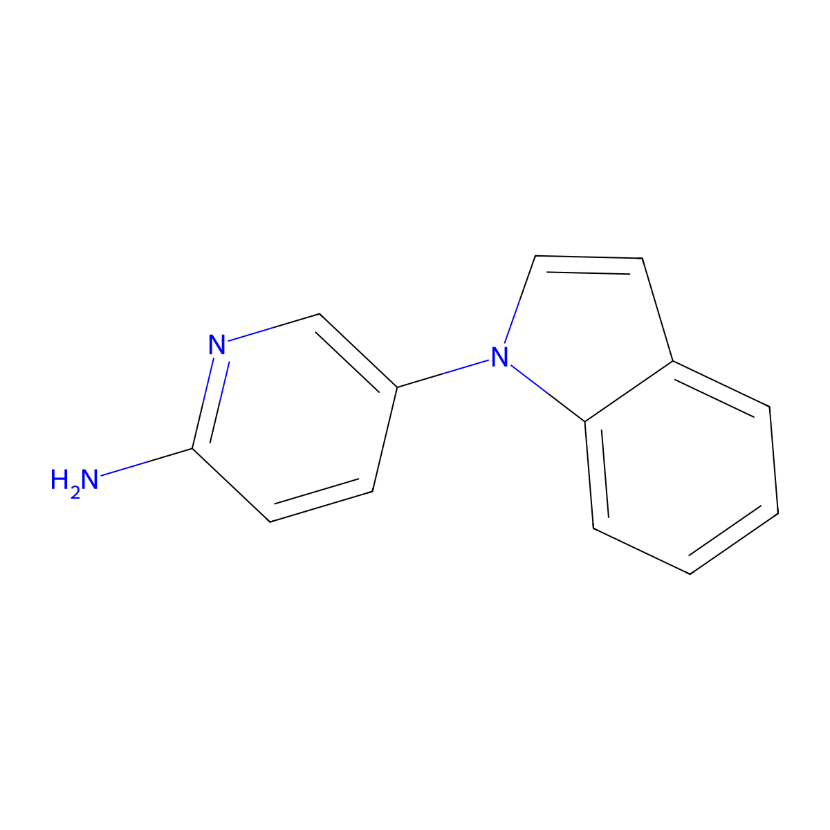 5-(1H-Indol-1-yl)pyridin-2-amine molecular structure, CAS 473918-52-4