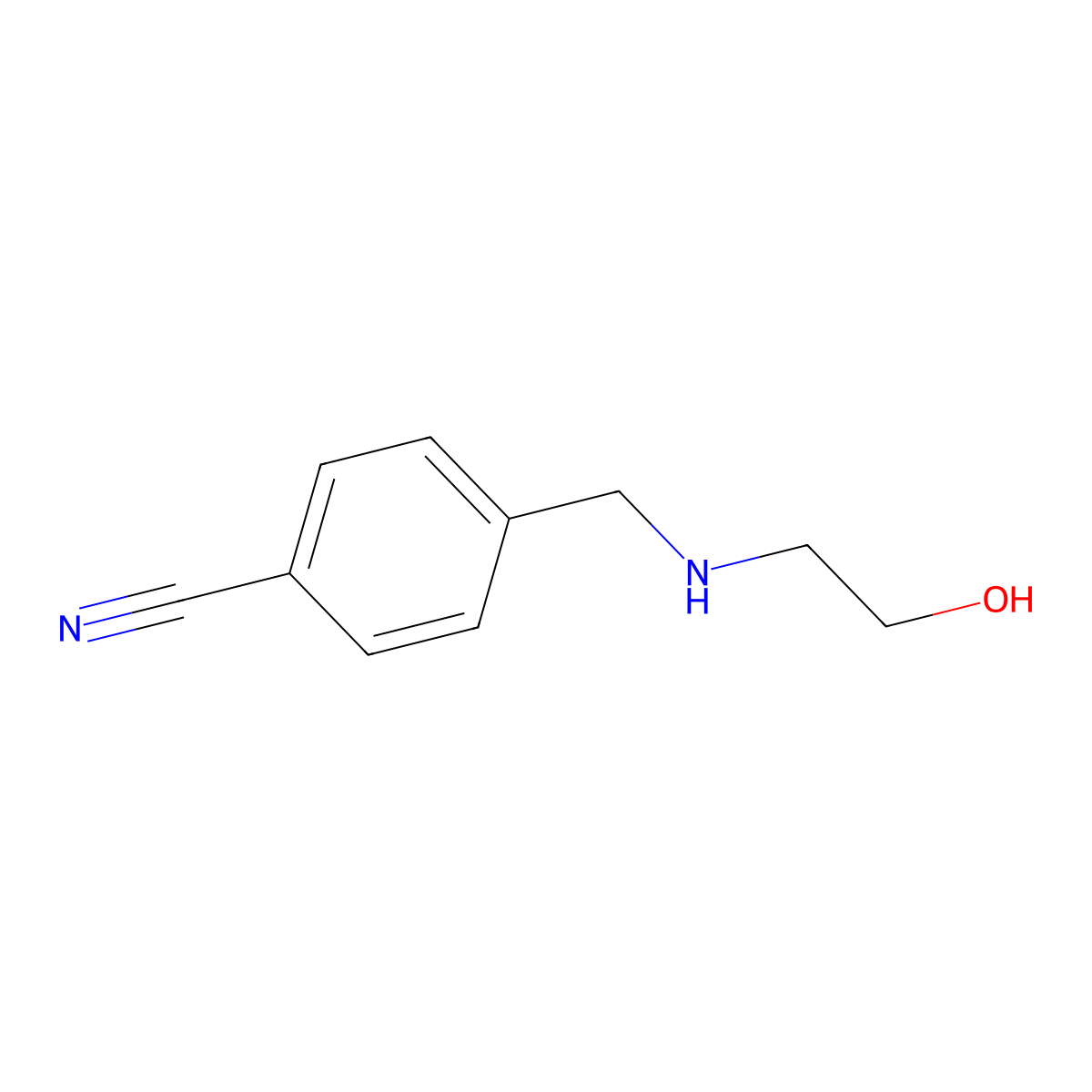 4-[(2-Hydroxy-ethylamino)-methyl]-benzonitrile molecular structure, CAS 473923-75-0