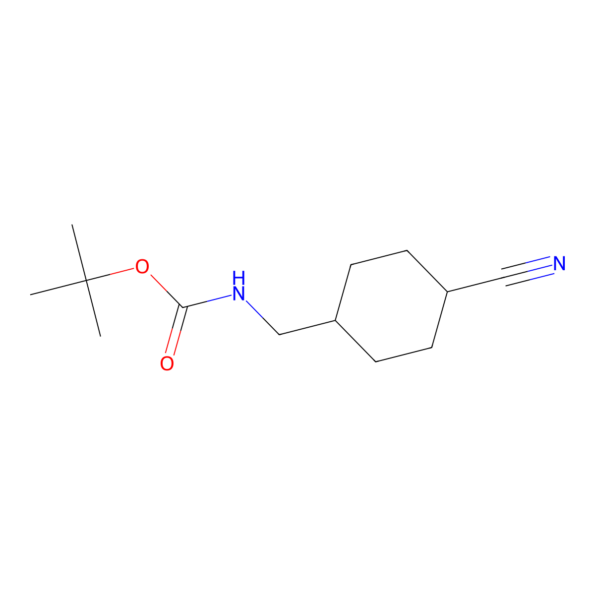 tert-butyl N-[(4-cyanocyclohexyl)methyl]carbamate molecular structure, CAS 473923-79-4