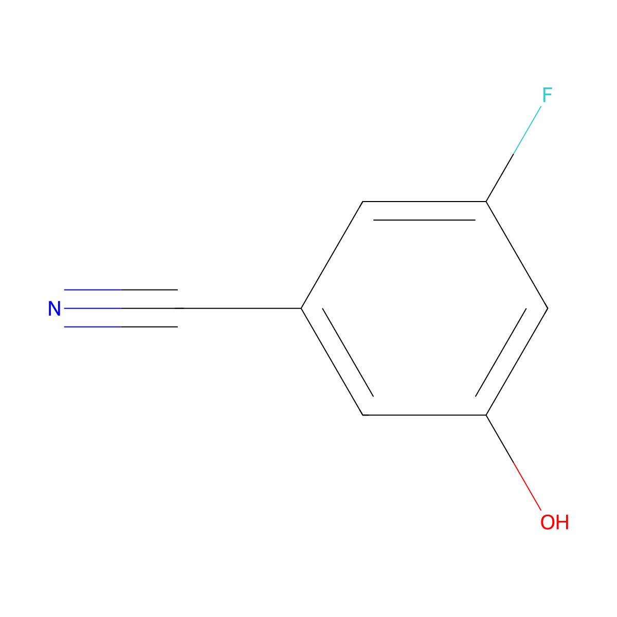 3-Fluoro-5-hydroxybenzonitrile molecular structure, CAS 473923-95-4