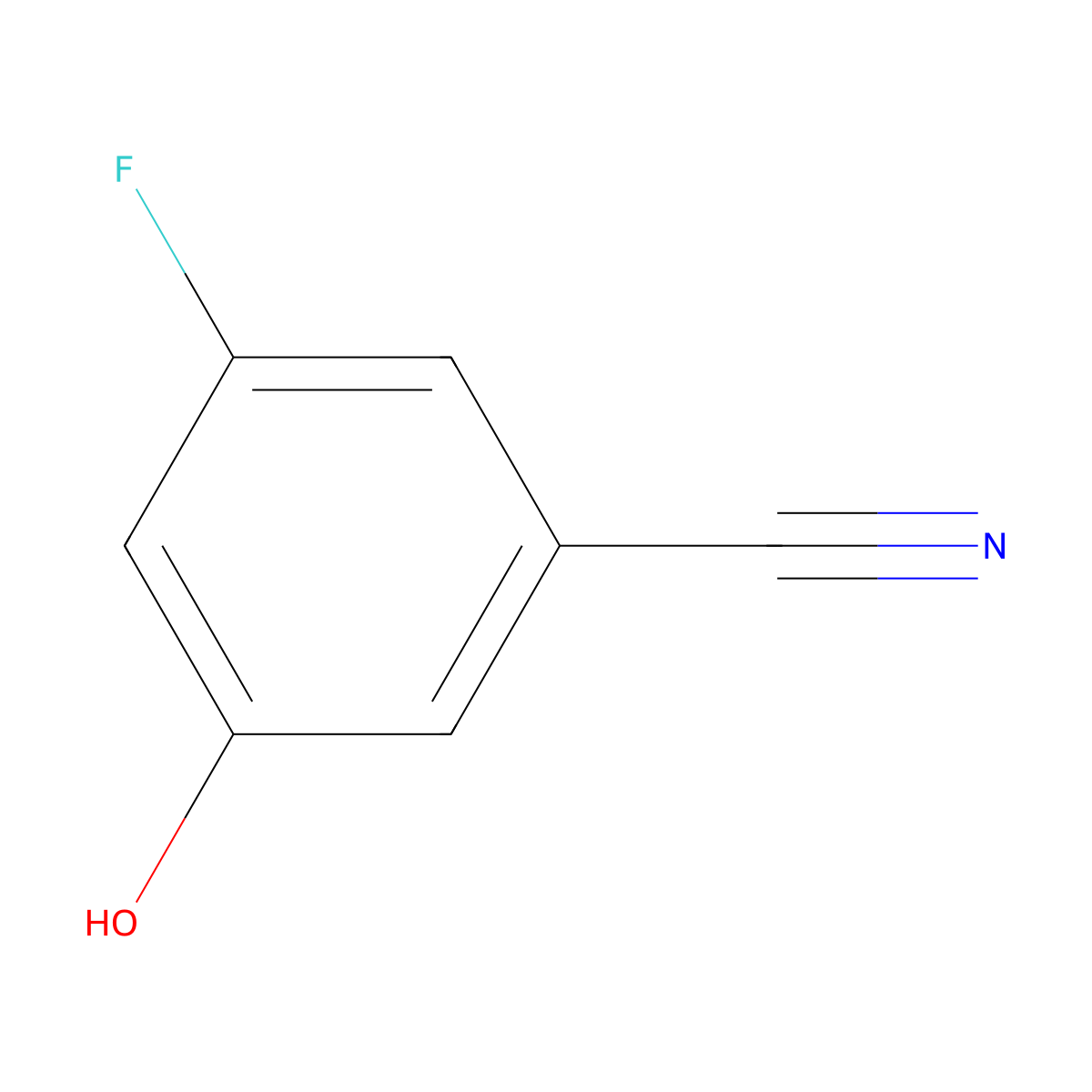 3-Fluoro-5-hydroxybenzonitrile molecular structure, CAS 473923-95-4