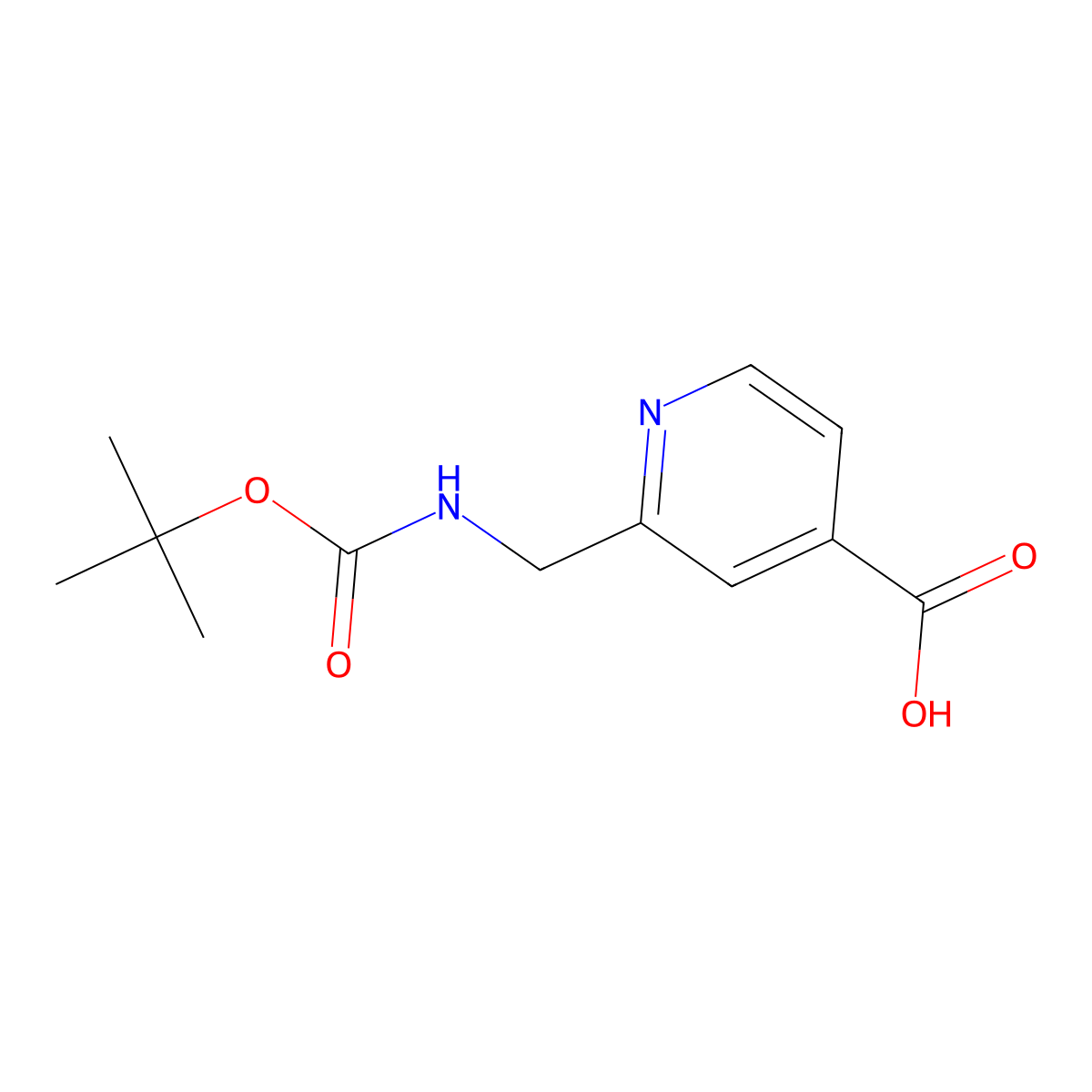 2-({[(Tert-butoxy)carbonyl]amino}methyl)pyridine-4-carboxylic acid molecular structure, CAS 473924-63-9