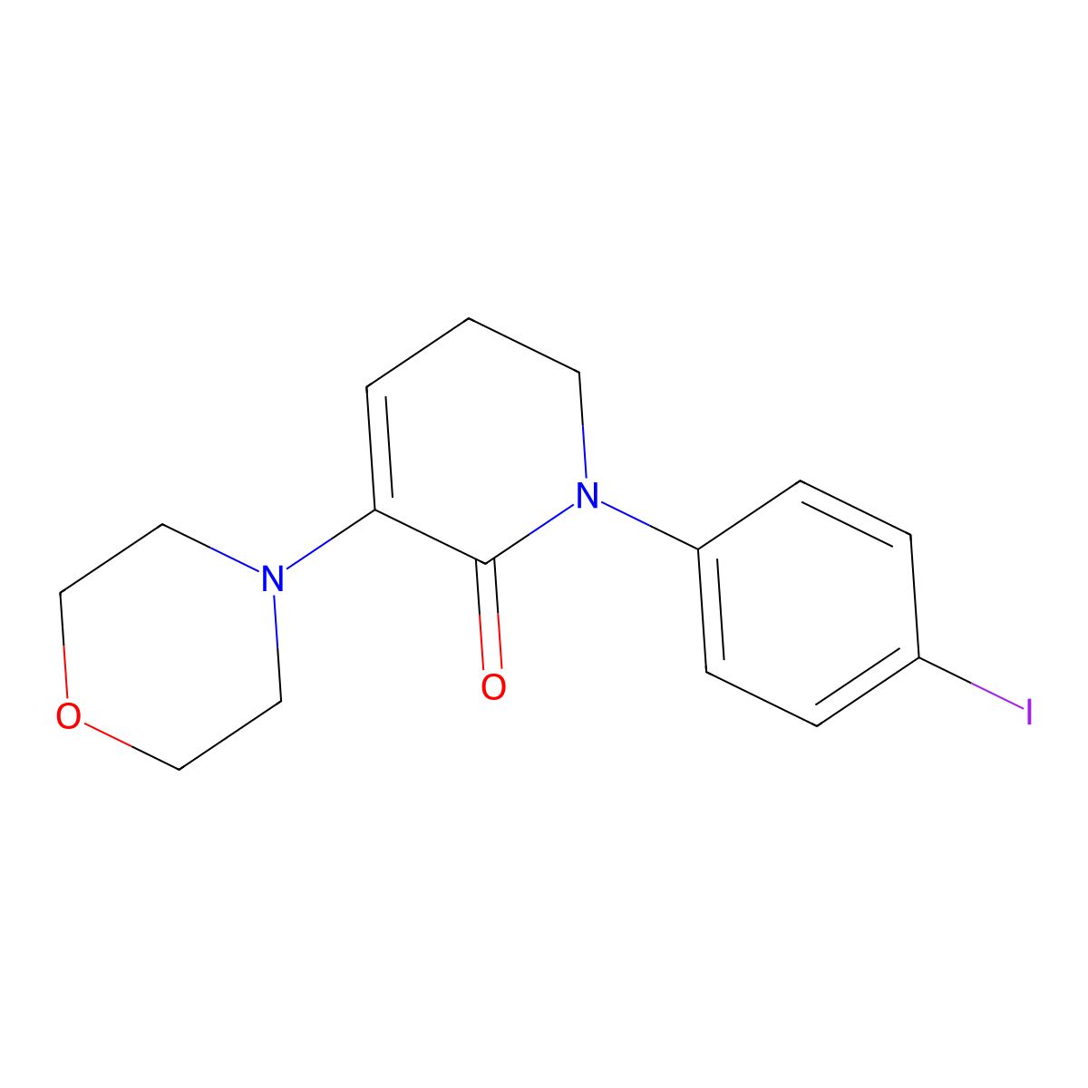 1-(4-Iodophenyl)-3-morpholino-5,6-dihydropyridin-2(1H)-one molecular structure, CAS 473927-69-4