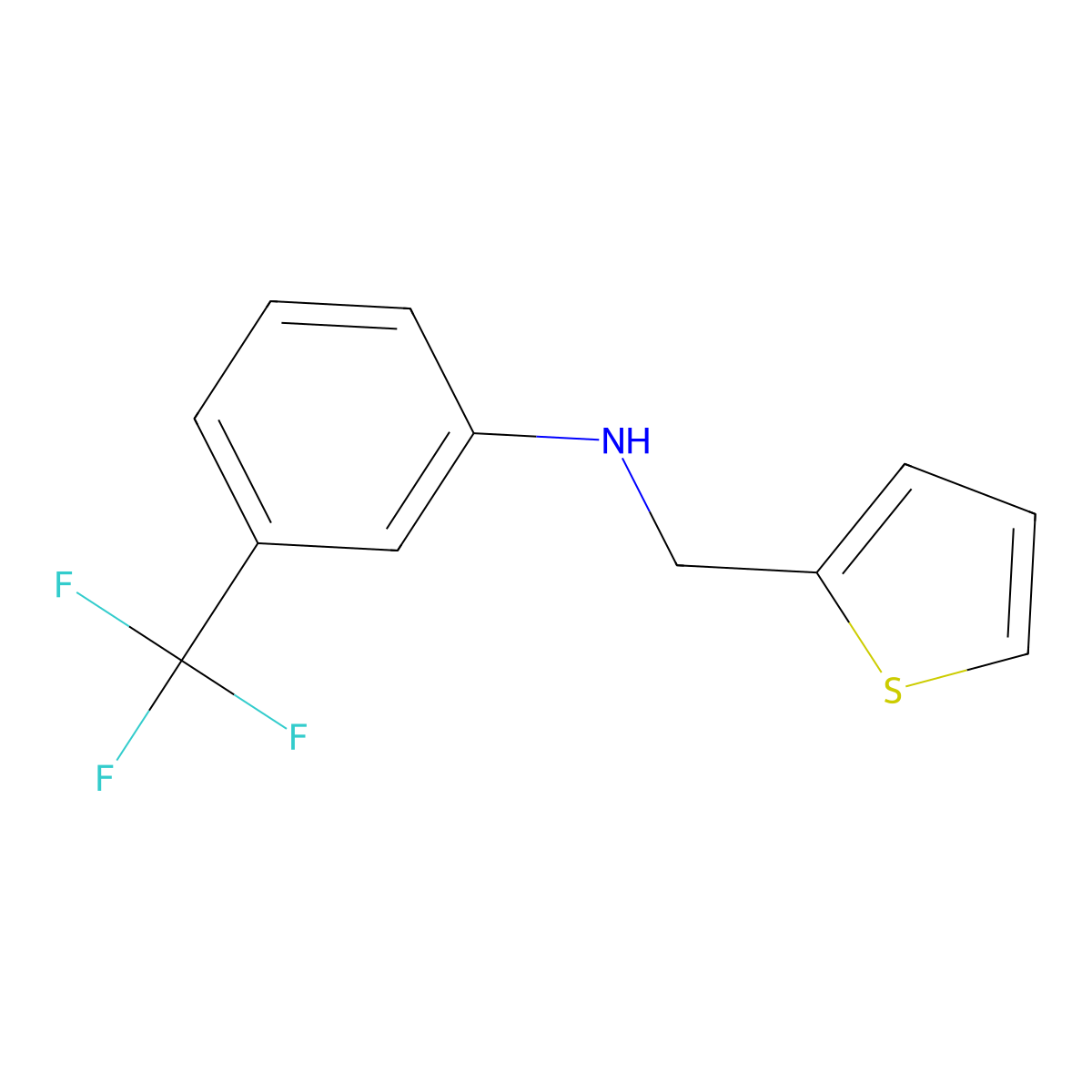 N-(thiophen-2-ylmethyl)-3-(trifluoromethyl)aniline molecular structure, CAS 473929-83-8