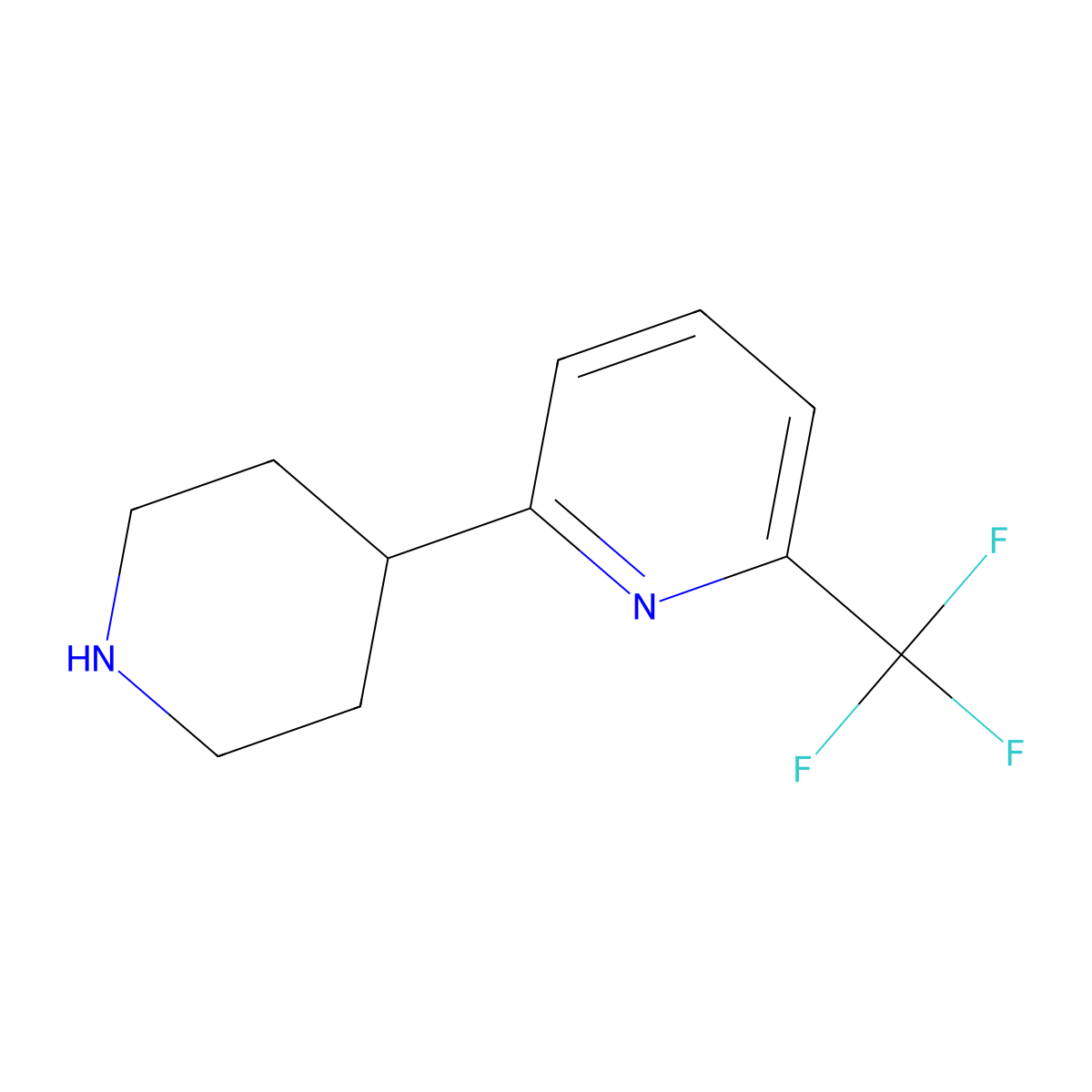 2-(Piperidin-4-yl)-6-(trifluoromethyl)pyridine molecular structure, CAS 473932-18-2
