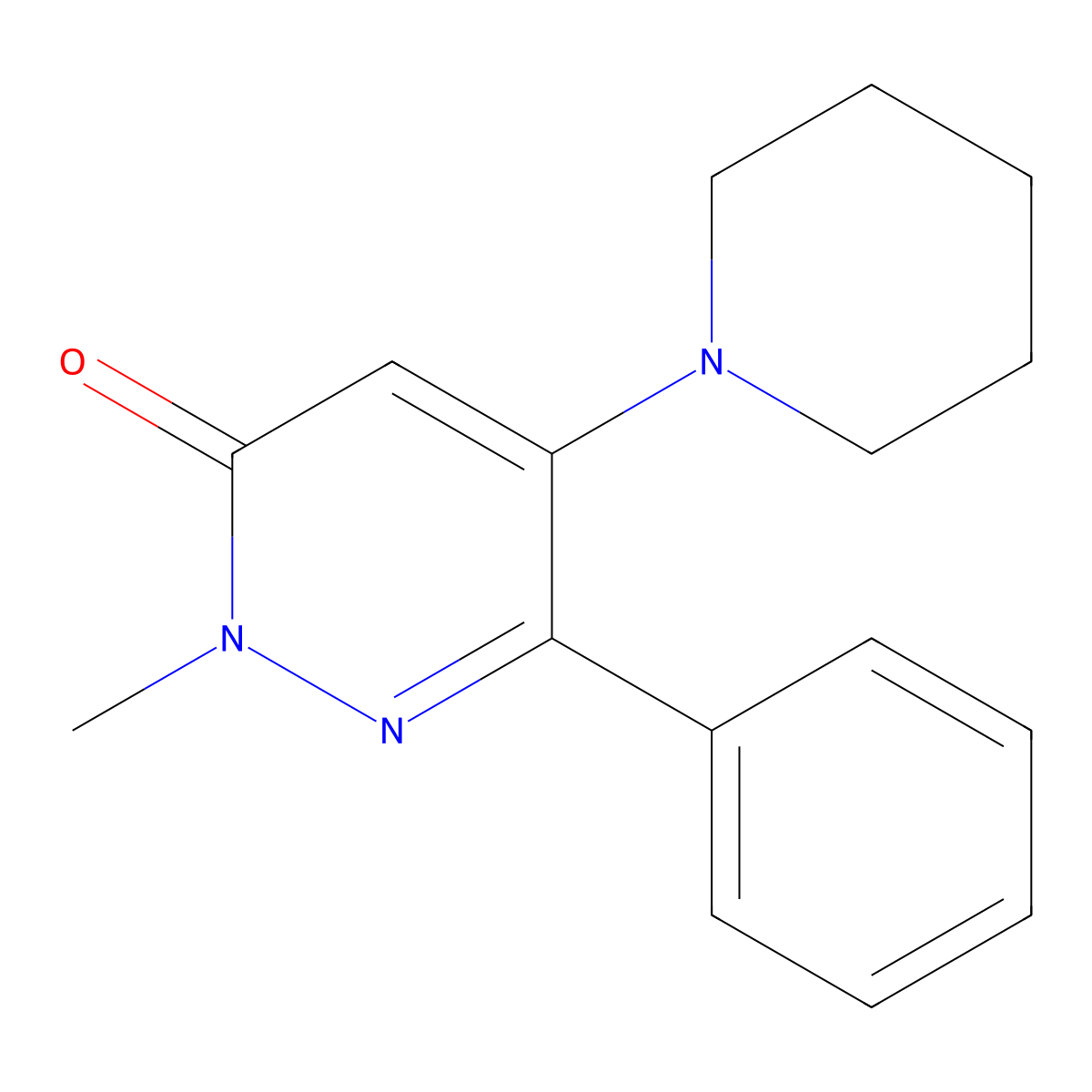 2-methyl-6-phenyl-5-piperidino-3(2H)-pyridazinone molecular structure, CAS 473934-78-0