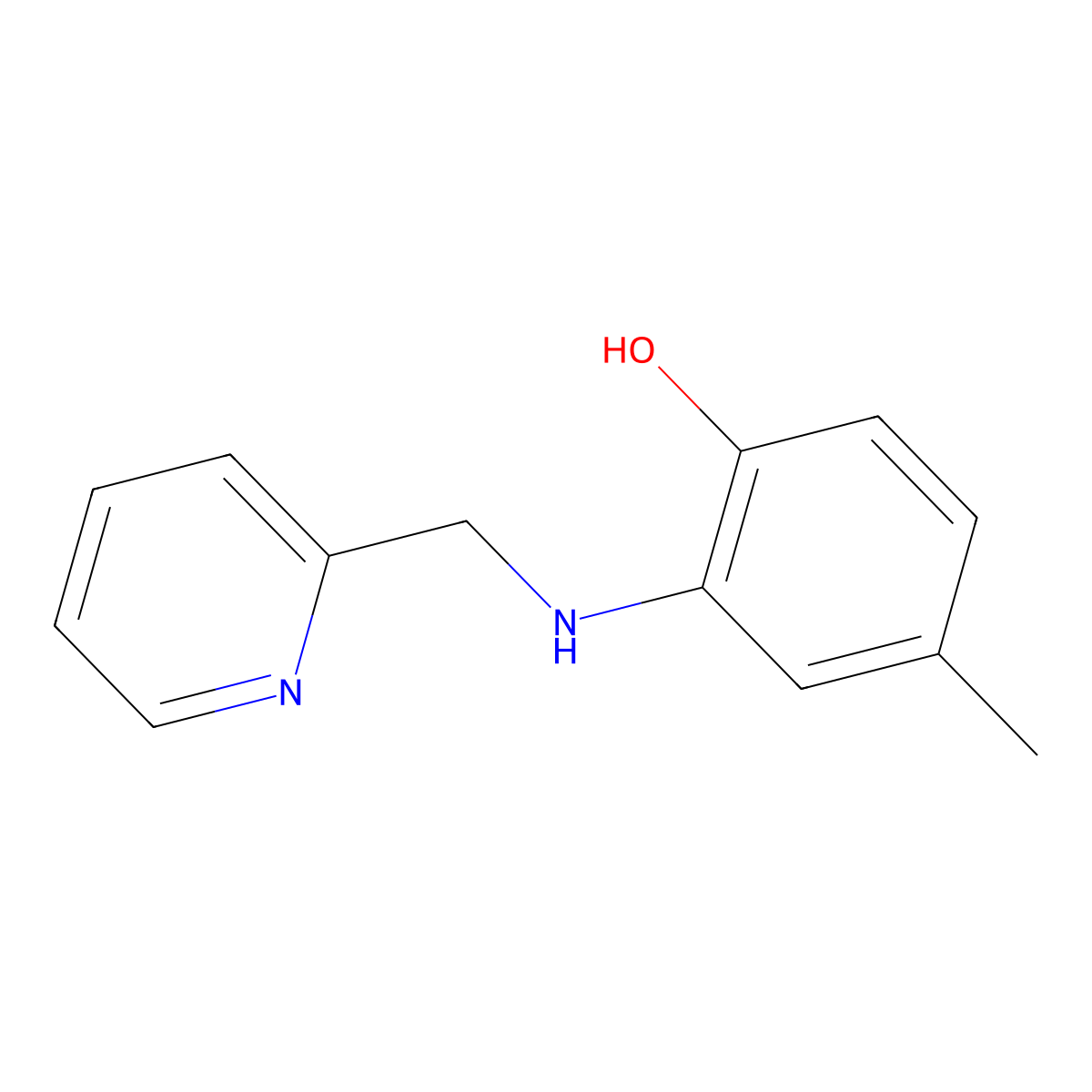 4-Methyl-2-{[(pyridin-2-yl)methyl]amino}phenol molecular structure, CAS 473969-47-0