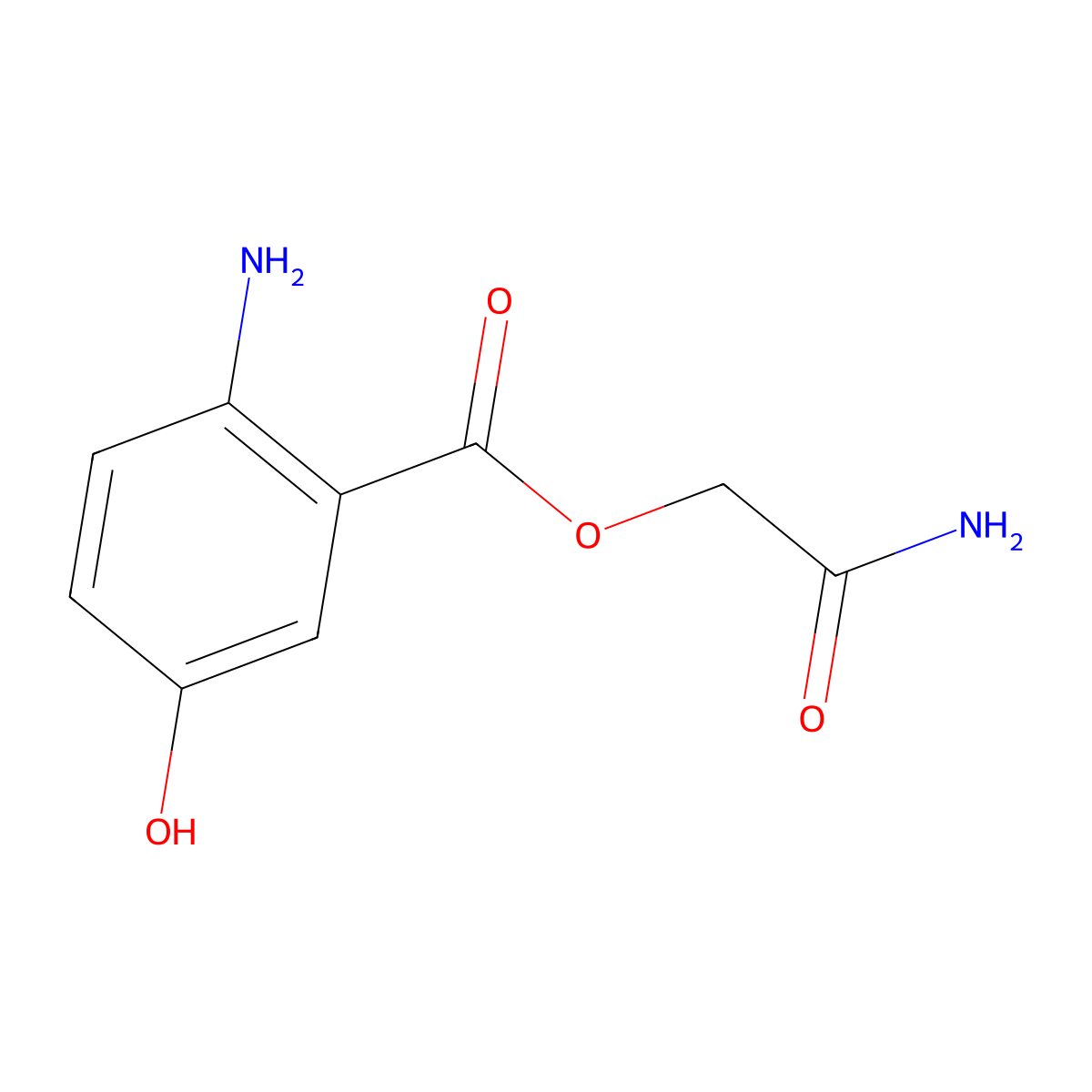 2-Amino-2-oxoethyl 2-amino-5-hydroxybenzoate molecular structure, CAS 473976-93-1