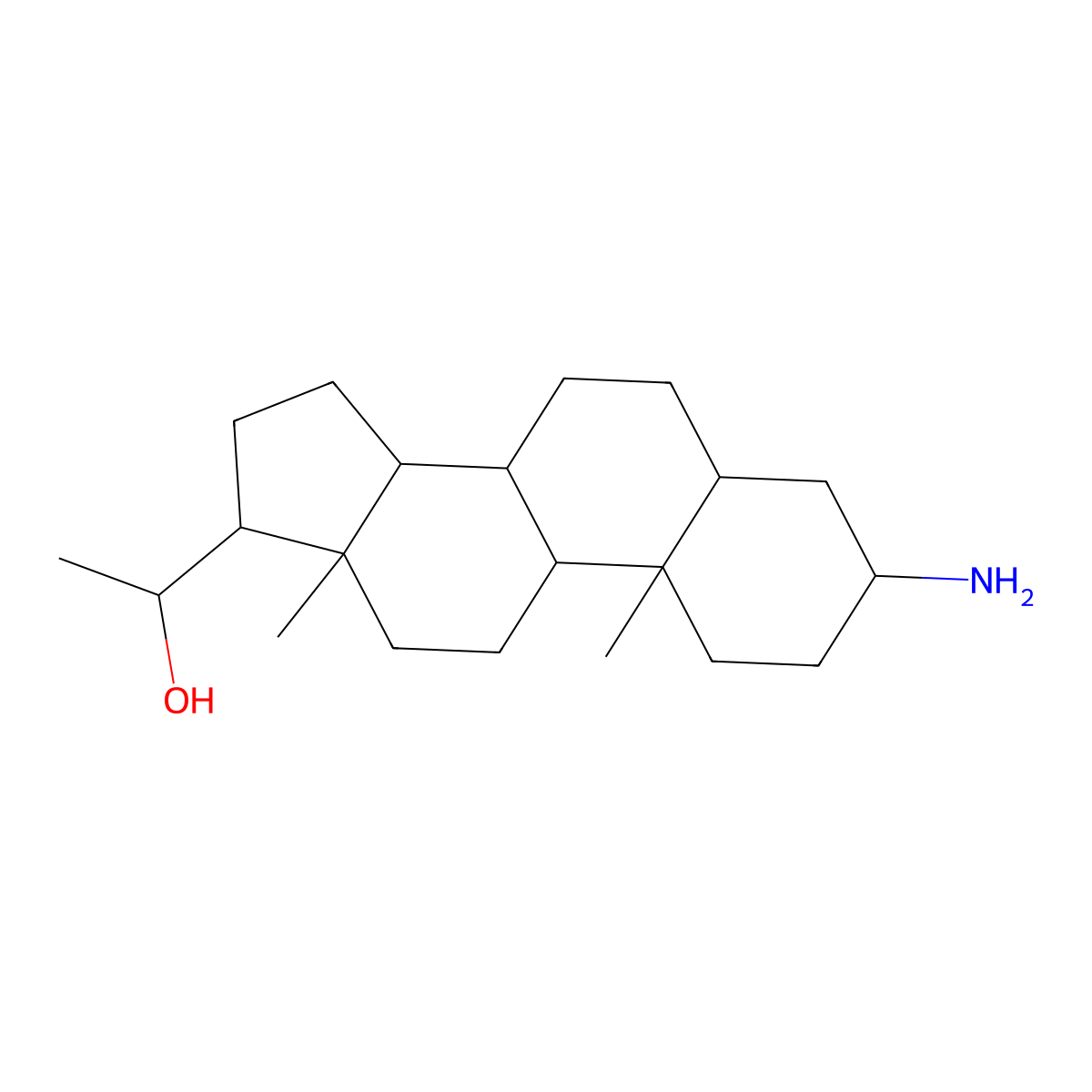 (3alpha,5alpha,20S)-3-Aminopregnan-20-ol molecular structure, CAS 474-44-2