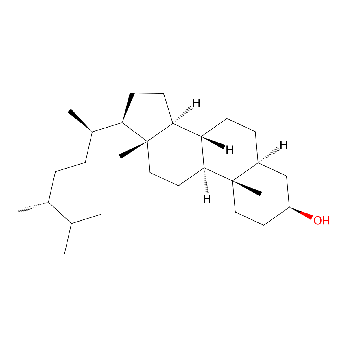 Campestanol molecular structure, CAS 474-60-2