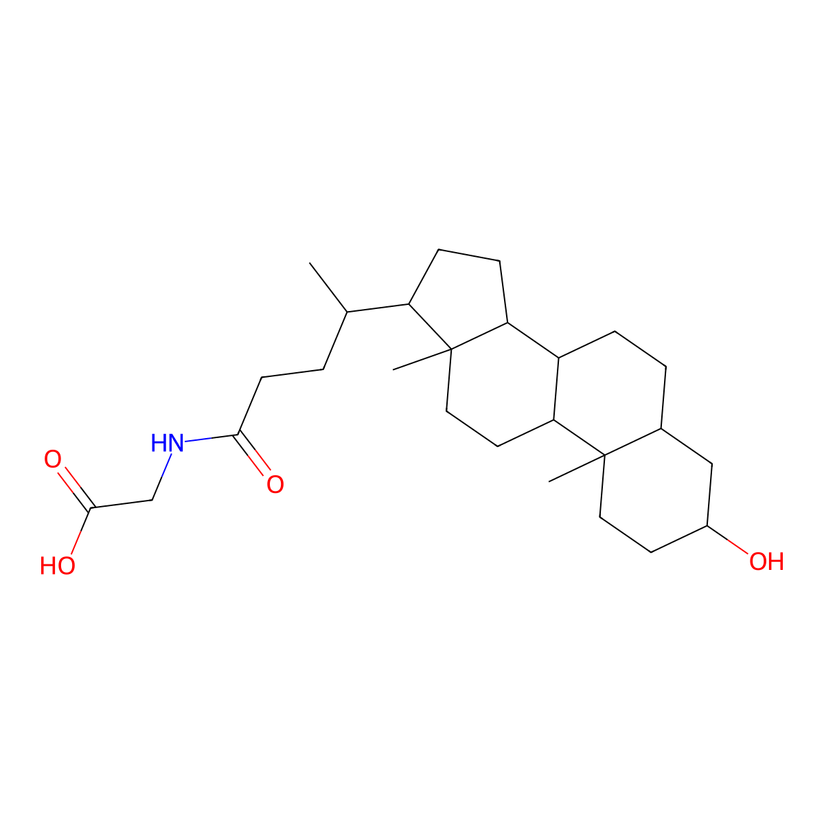 Glycolithocholic Acid molecular structure, CAS 474-74-8