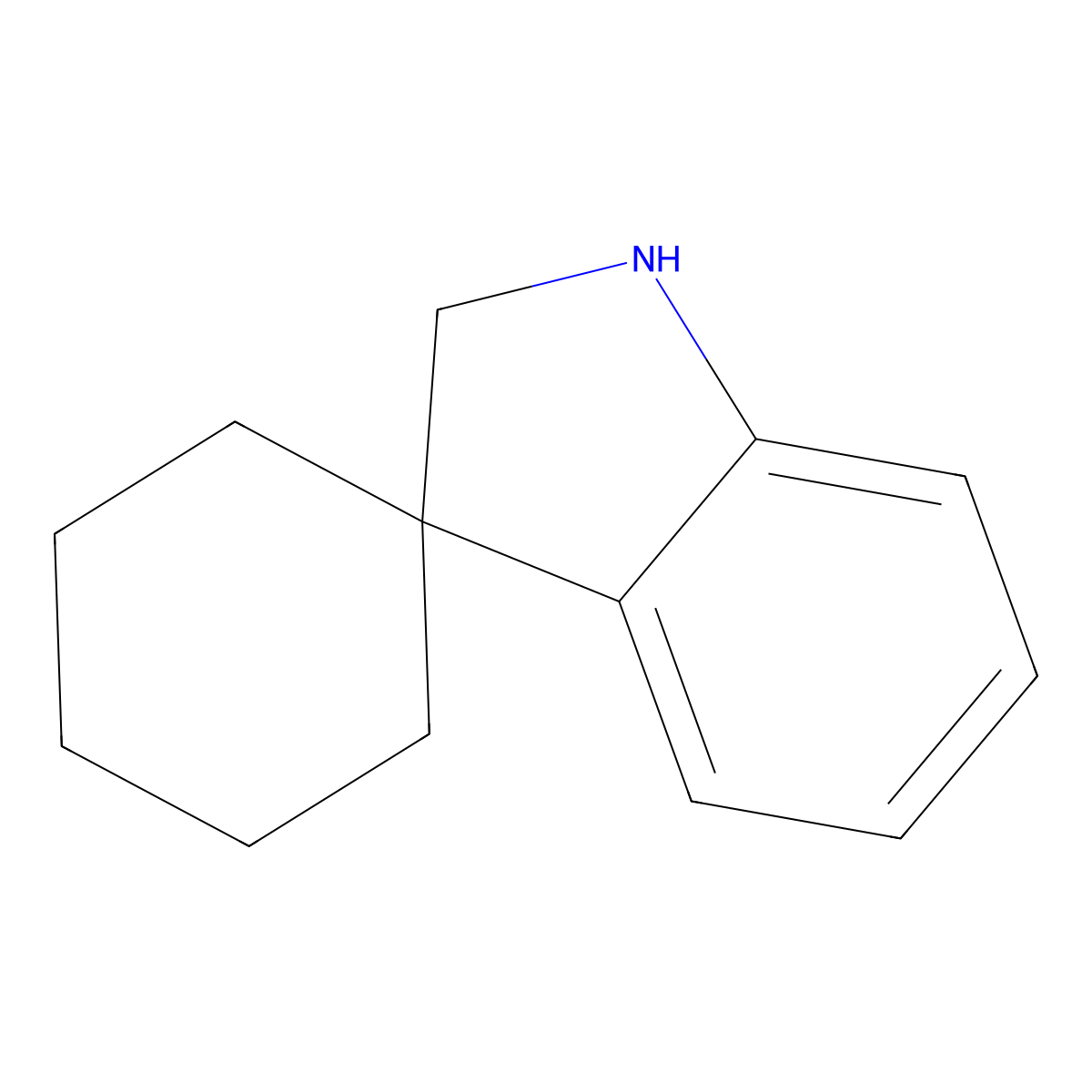 1',2'-Dihydrospiro[cyclohexane-1,3'-indole] molecular structure, CAS 4740-63-0