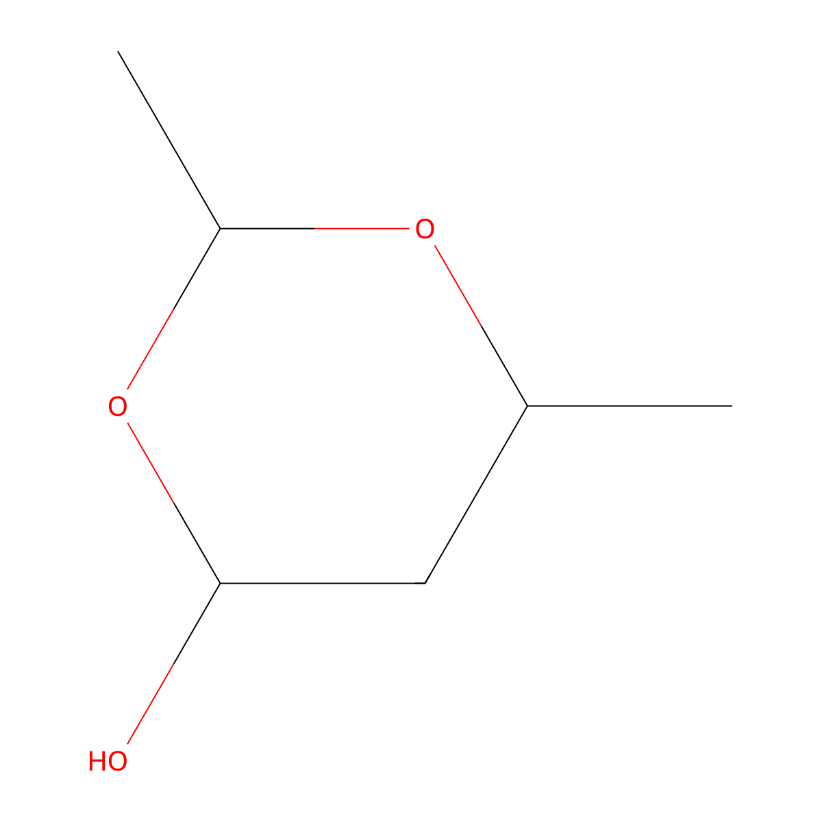 2,6-Dimethyl-1,3-dioxane-4-ol molecular structure, CAS 4740-77-6