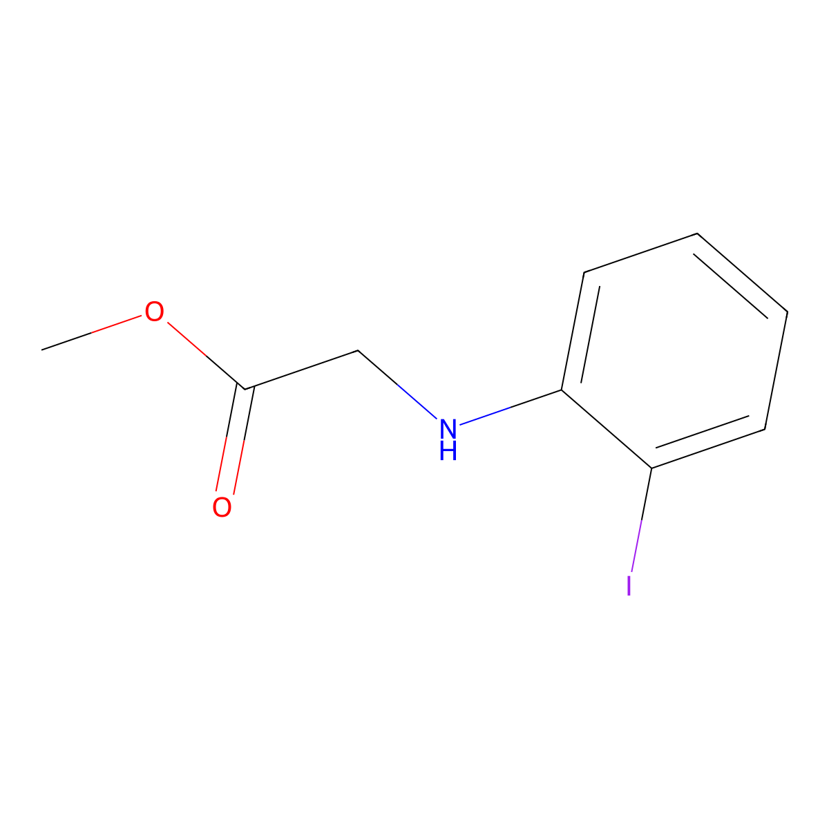 Methyl (2-iodophenyl)glycinate molecular structure, CAS 474000-97-0