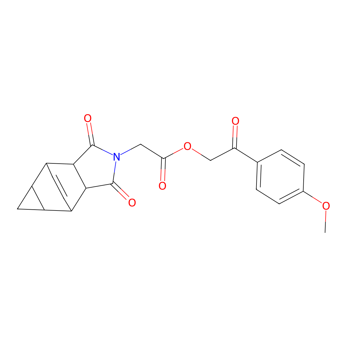 2-(4-methoxyphenyl)-2-oxoethyl (1,3-dioxooctahydro-4,6-ethenocyclopropa[f]isoindol-2(1H)-yl)acetate molecular structure, CAS 474002-06-7