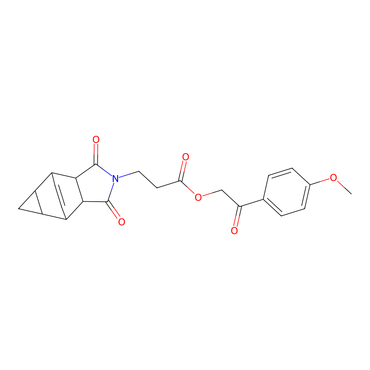 2-(4-methoxyphenyl)-2-oxoethyl 3-(1,3-dioxooctahydro-4,6-ethenocyclopropa[f]isoindol-2(1H)-yl)propanoate molecular structure, CAS 474002-12-5
