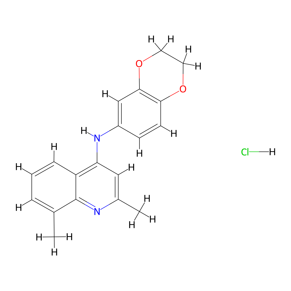 (2,3-Dihydro-benzo[1,4]dioxin-6-yl)-(2,8-dimethyl-quinolin-4-yl)-amine molecular structure, CAS 474002-50-1
